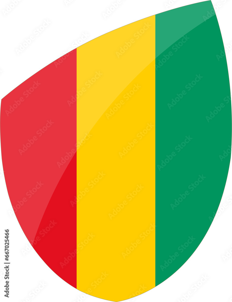 Fototapeta premium Guinea flag in rugby icon style