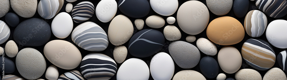 Minimal business banner with sea stones. Generative AI Minimal business banner with sea stones. Generative AI