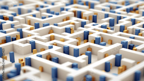 3d render of a maze