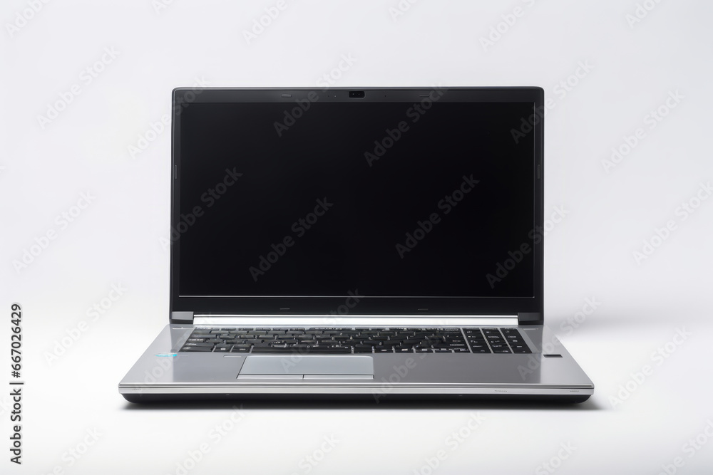 Photo of generic laptop on the white background Photo of generic laptop on the white background