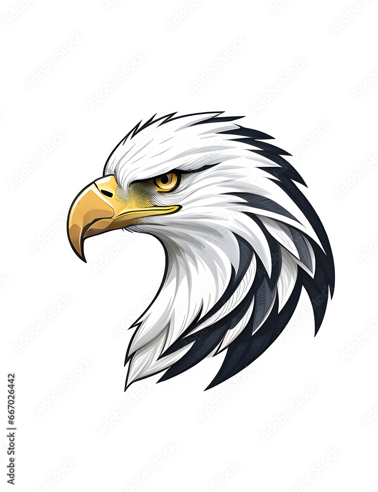 Obraz premium eagle logo, white background, illustration style, flat vector. ai