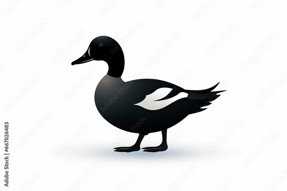 Pictogram of duck silhouette, side view against white background Pictogram of duck silhouette, side view against white background
