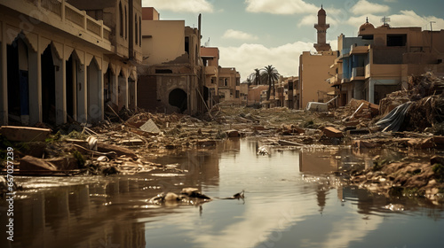 Scene of utter devastation in Libya after the flood photo