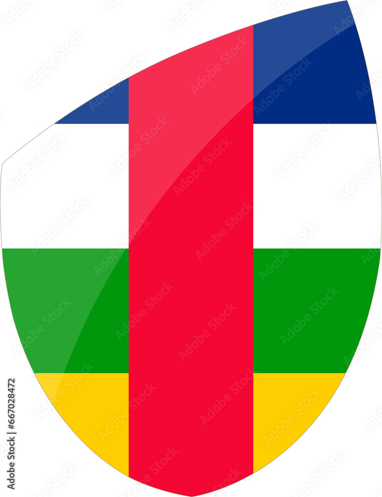 Central African Republic flag in rugby icon style Central African Republic flag in rugby icon style