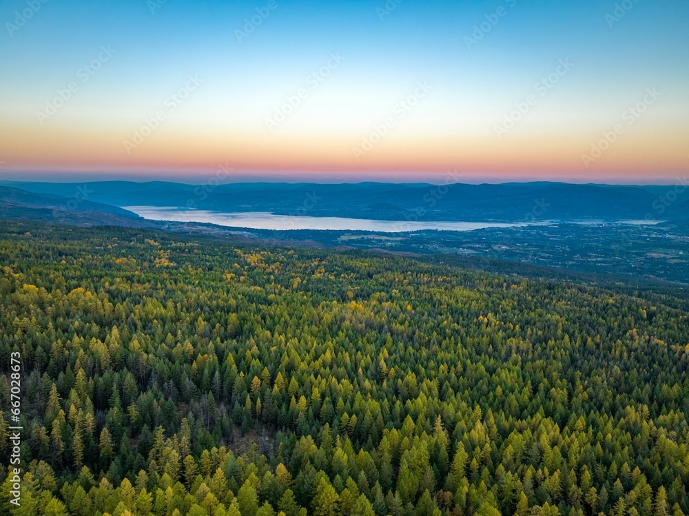 Aerial view of Myra-Bellevue Provincial Park in Kelowna, British Columbia, Canada