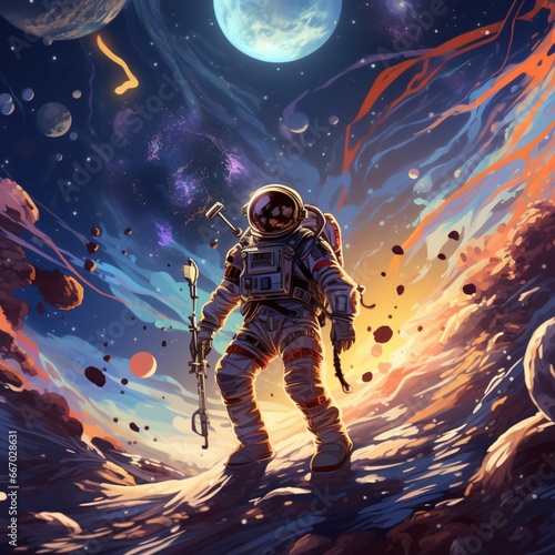 Space Adventures. Generative AI illustration © Pixel.Pulsegallert