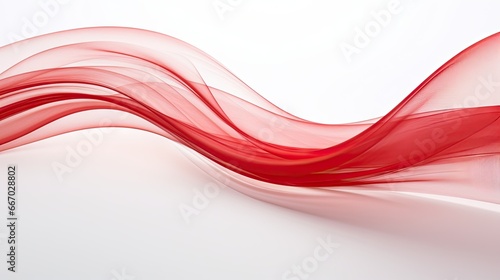 a red wave of smoke on a white background with room for text. generative ai