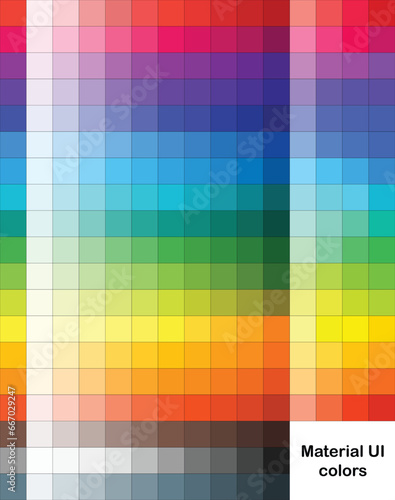 Material UI palette, colors for designers and digital artists