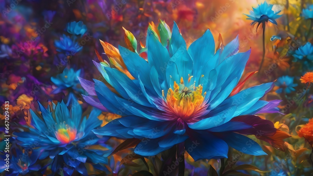 Obraz premium Beautiful colorful flower illustration