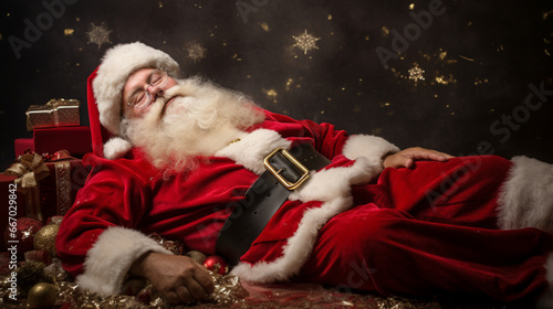 Peaceful Holiday Nap: Santa's Christmas Break, generated by IA 