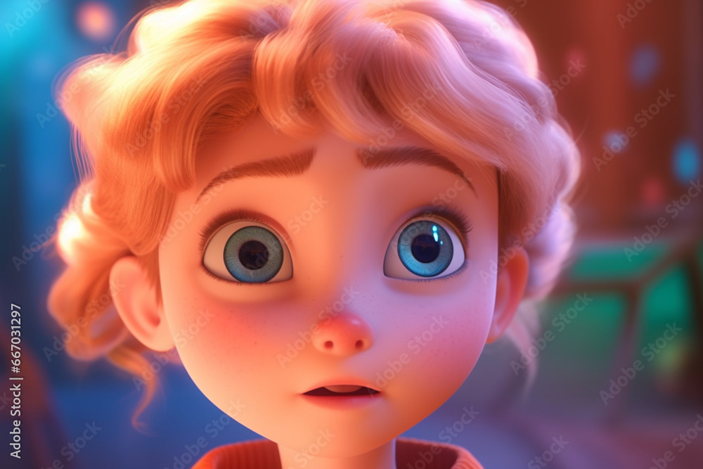 A girl on a bright, fairy-tale background. AI Generated A girl on a bright, fairy-tale background. AI Generated