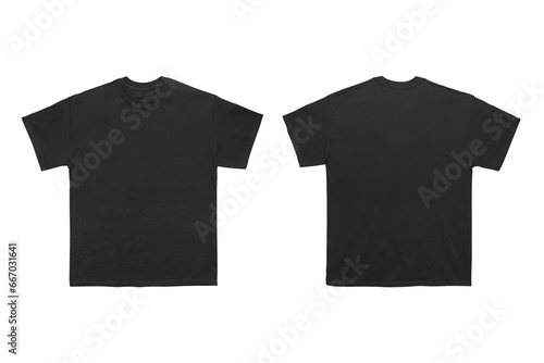Black heavyweight tee with copy space on isolated background