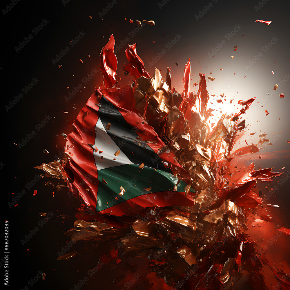 Protest Palestine concept realistic image, Palestine conflict with flag, free for Palestine, AI Image Protest Palestine concept realistic image, Palestine conflict with flag, free for Palestine, AI Image