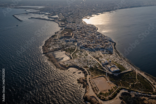 Aerial view of the Tunisian coast and the city of Mahdia. photo