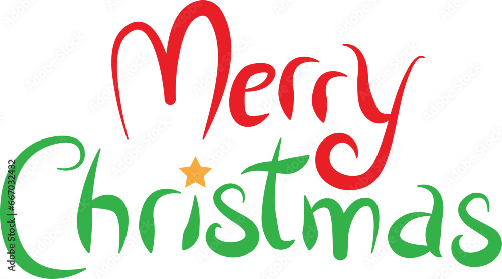 merry Christmas lettering vector image