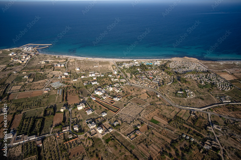 View of the Tunisian coast and the tourist route - Monastir governorate - Tunisia