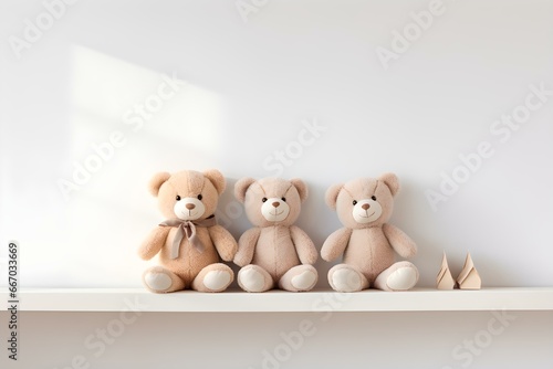 Enchanting Teddy Nook: Cute Bears in Brightly Adorned Shelf © Max