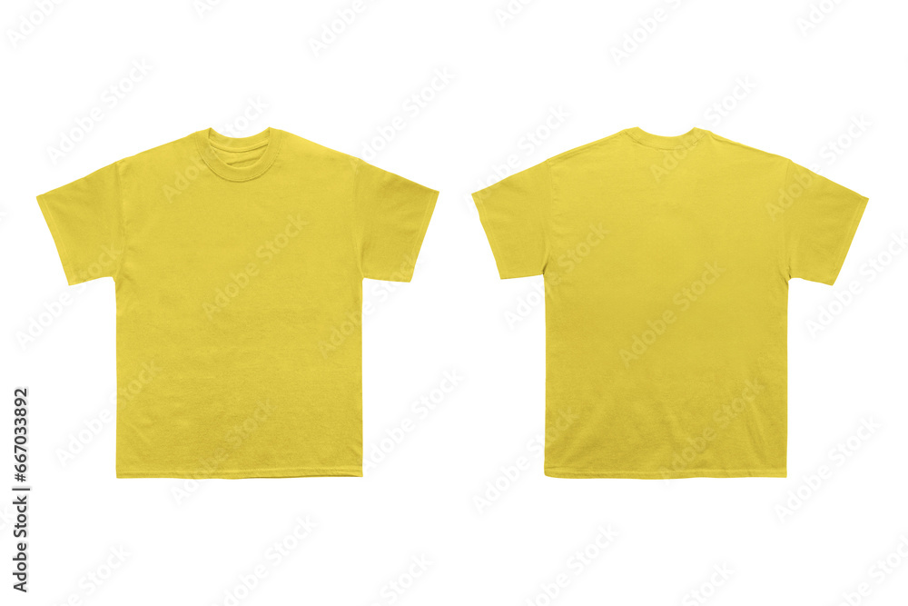 Yellow heavyweight tee with copy space on isolated background Yellow heavyweight tee with copy space on isolated background