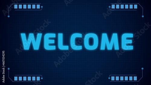 Blue Technical Background PowerPoint Welcome slide