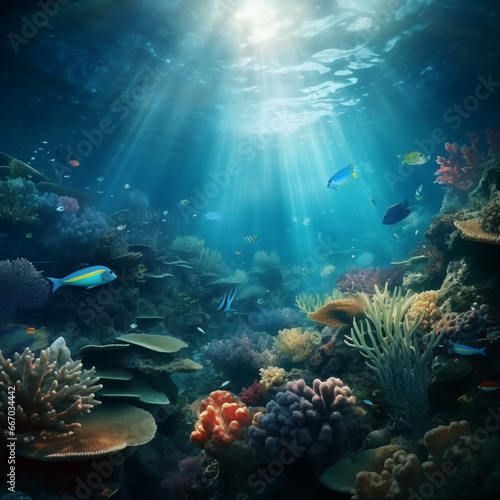 Under the Sea. Generative AI illustration © Pixel.Pulsegallert