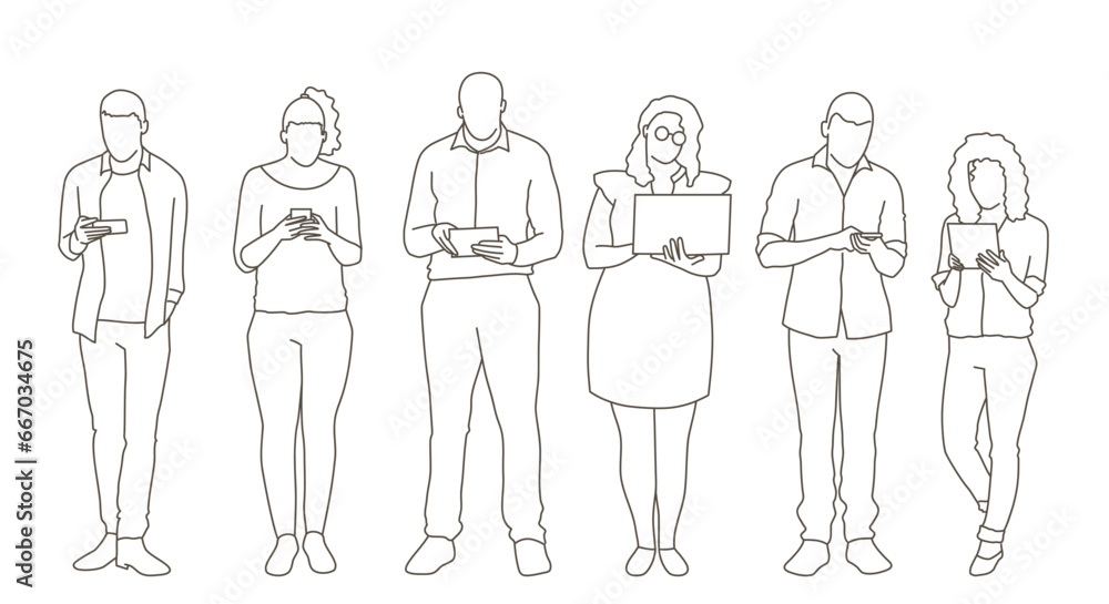 People using technology collection. People using technology collection.