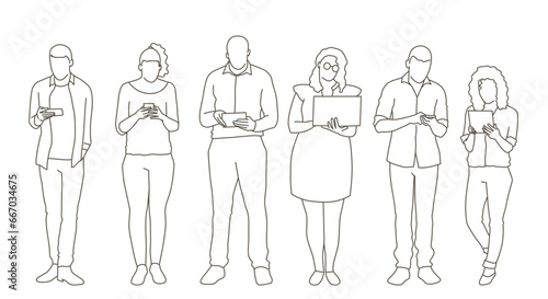People using technology collection.