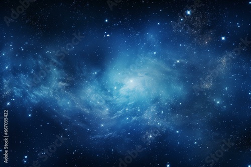 A wide view of a far-off galaxy with radiant stars. Generative AI