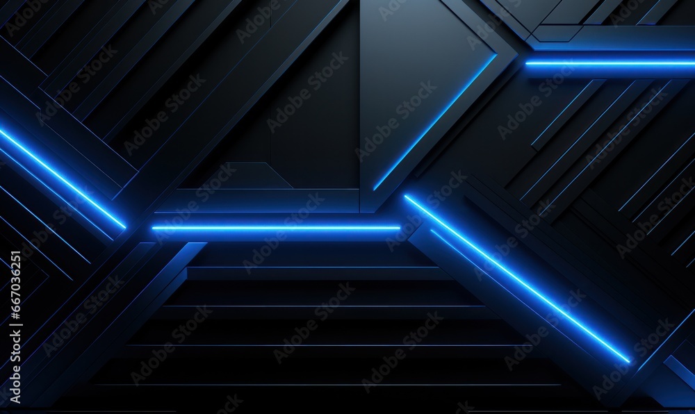 Obraz premium Abstract technology background, computer digital image, blue neon light.
