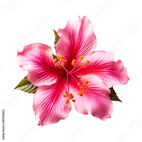 isolated illustration of red hibiscus exotic flower. Created with Generative AI