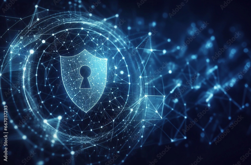 Fototapeta premium Internet security system concept background generative ai art
