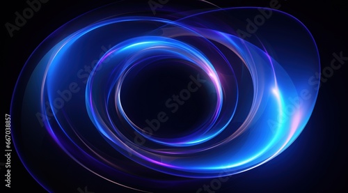 blue and purple wave swirling in a dark background precisionist lines and shapes