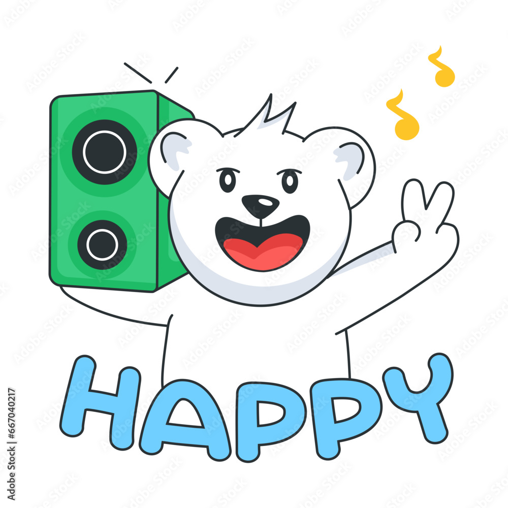 Naklejka premium Bear Speaker 