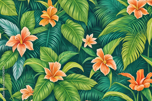 Wallpaper Mural Tropical Floral Background Torontodigital.ca