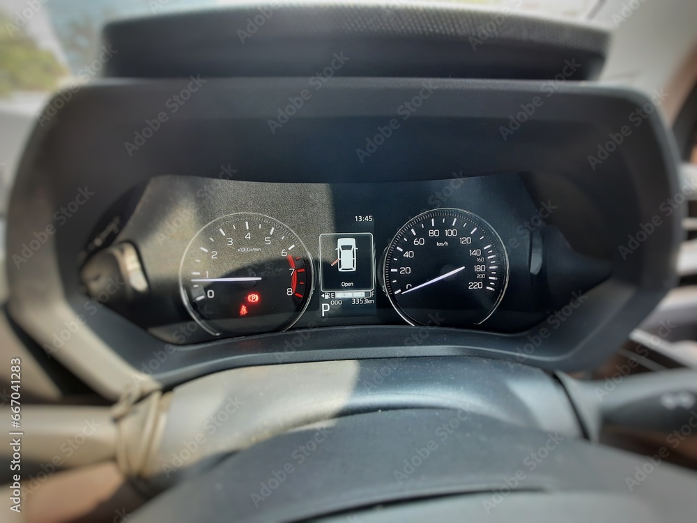 Speedometer, fuel indicator in the car