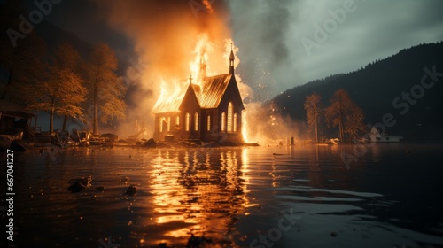 blazing church
