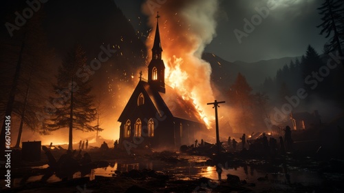 burning cathedral