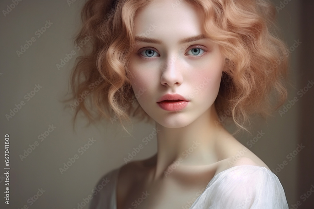 Portrait of young girl with clean skin and soft makeup Portrait of young girl with clean skin and soft makeup