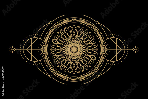 mysterious golden magical circle vector design