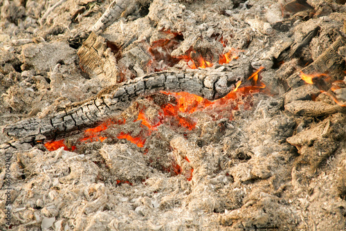 Ausglühendes Lagerfeuer photo