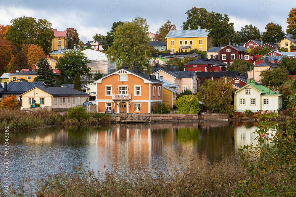 Porvoo old town. Old town of Porvoo in autumn in Finland