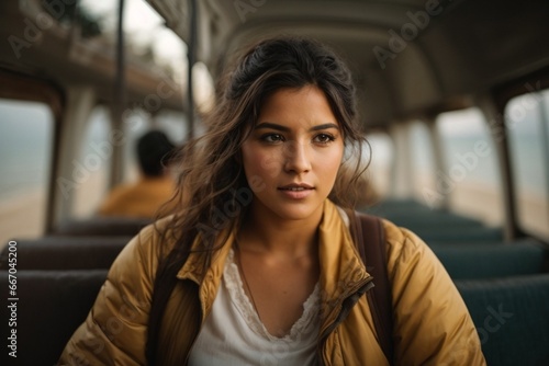 Serene Journey: A Girl on the Bus