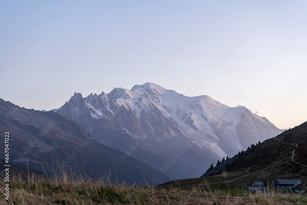 Mont Blanc Mountain in French Alps. France Mont Blanc Mountain in French Alps. France