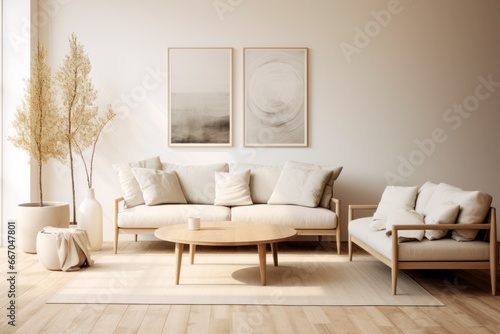 ome interior design of modern living room with a pictures on the wall