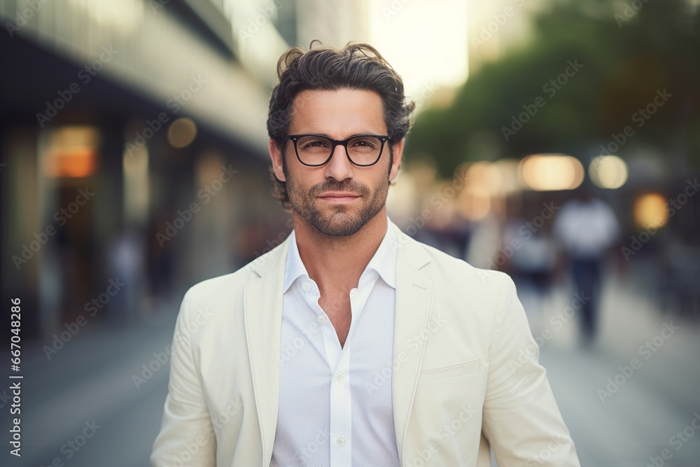 Confident American Businessman Outdoors Confident American Businessman Outdoors
