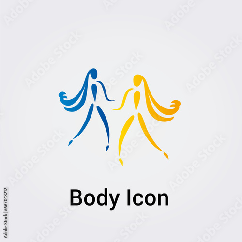 Illustration Corps Silhouette isolée Icône Illustration Couleurs graphique Symbole Nature, Sports et Fitness, Logo pour entreprise