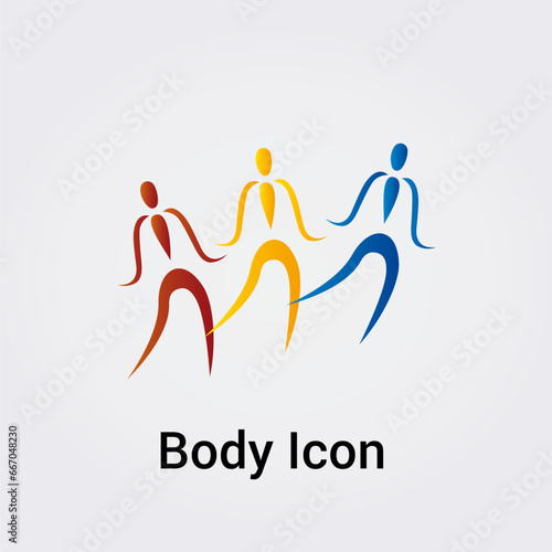Illustration Corps Silhouette isolée Icône Illustration Couleurs graphique Symbole Nature, Sports et Fitness, Logo pour entreprise