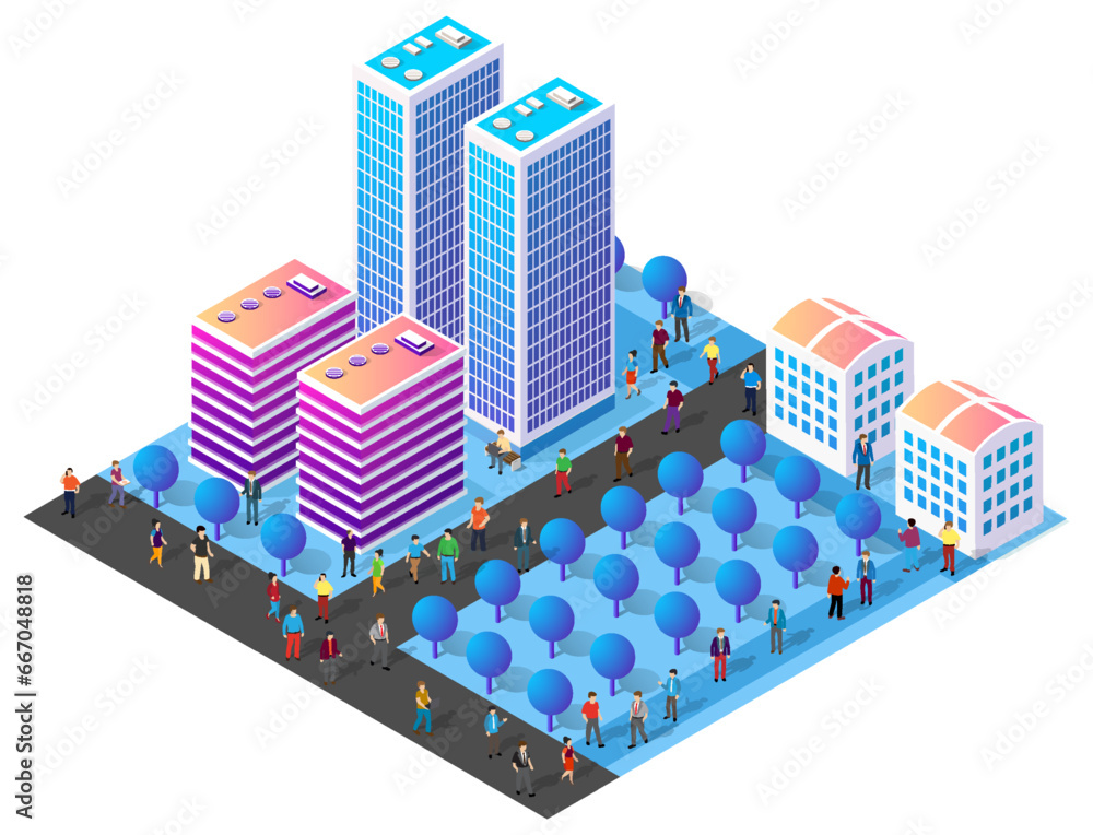 The city lifestyle scene illustrations on urban themes with houses The city lifestyle scene illustrations on urban themes with houses