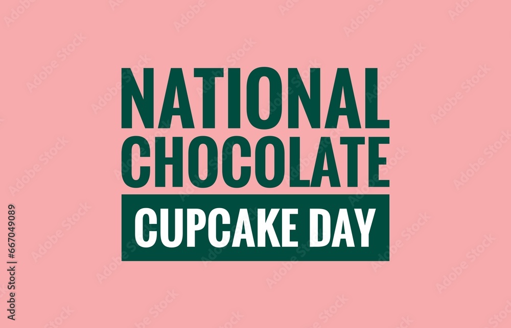 National chocolate cupcake day text design illustration