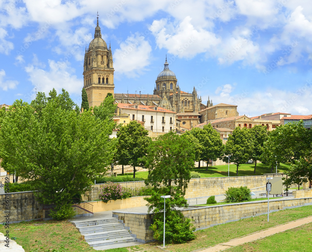 Cathedral of Salamanca, Castilla y Leon region, Spain - The cathedral was built in Romanesque Gothic style and was founded in 12th century.