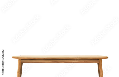 wooden table template, desk mock-up.  on white wall background for mockup product display